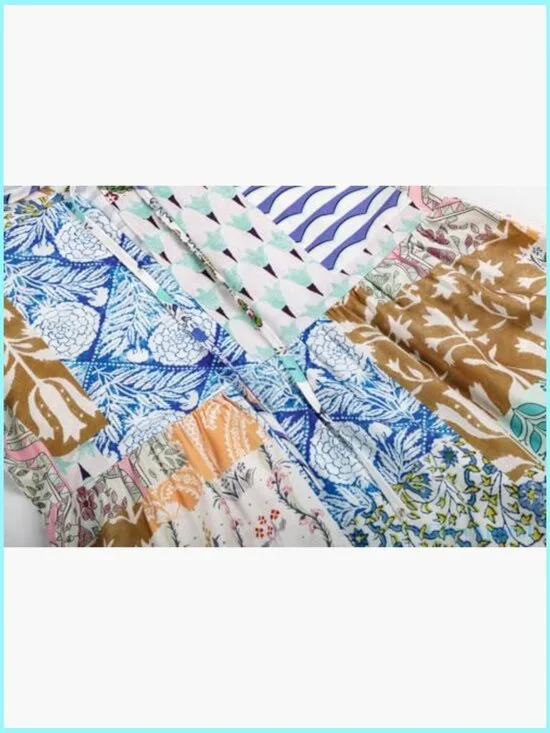 Boho Floral Maxi Dress with Pockets, Lightweight Polyester, Size M - Picture 5 of 7